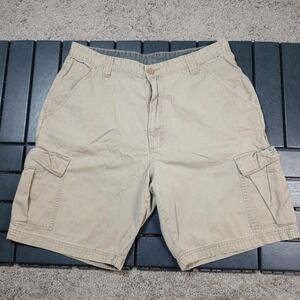 WRANGLER Shorts Mens Sz 36x9 Khaki Cargo Relaxed Fit Utility Chore Workwear SA34